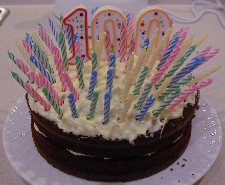 birthday cake 100 candles.  DAY' cake which did actually have 100 candles.